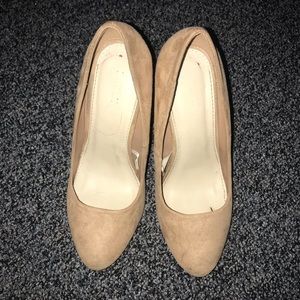 Suede Beige Heels